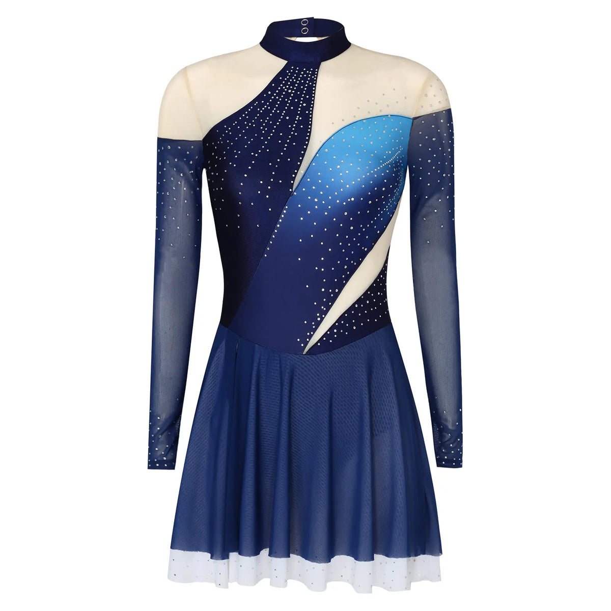 Skating Dress | Rhinestone Mesh & Ruffles