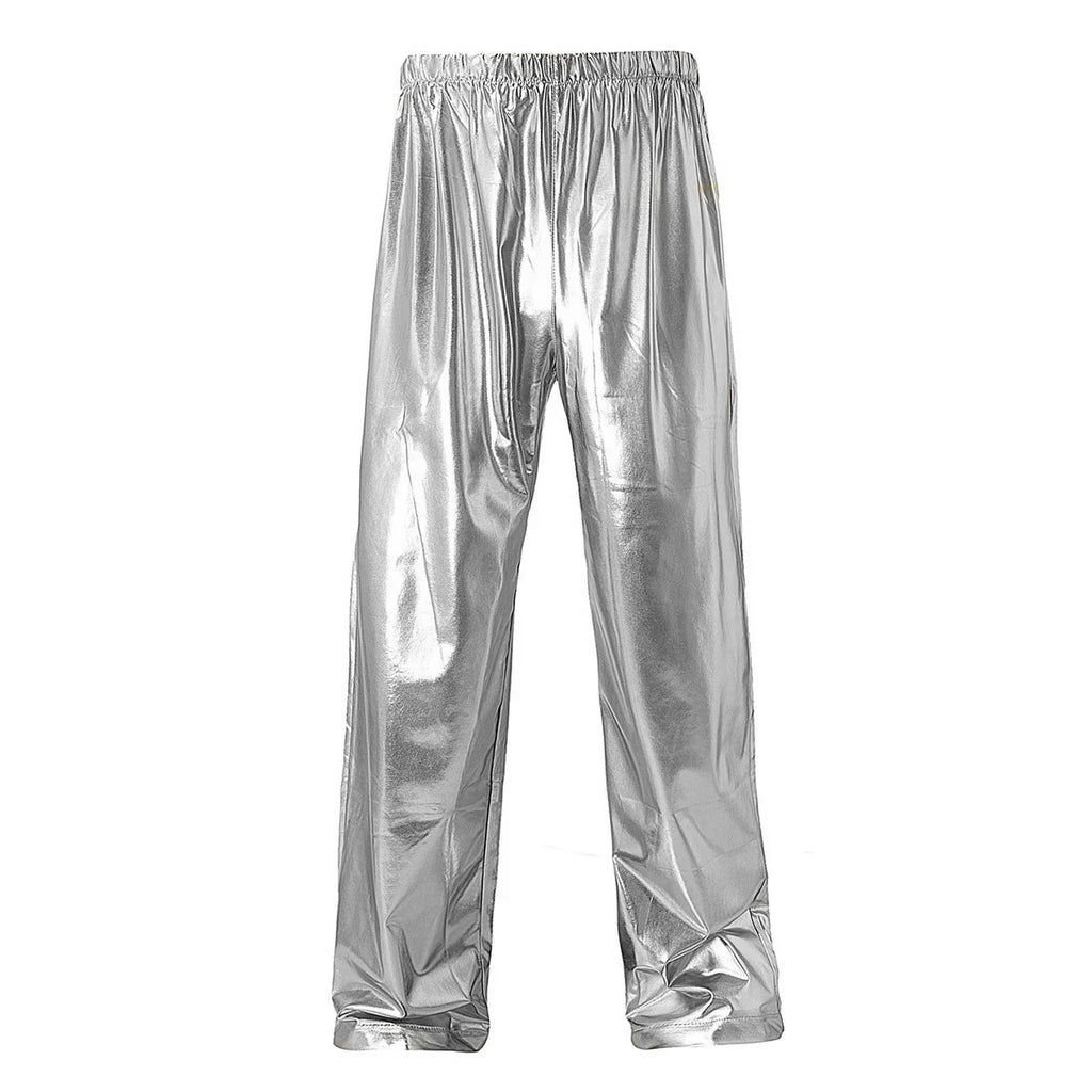 Men's Metallic Dance Pants | Wide Leg & Elastic Waist | Stage Performance