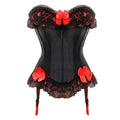 Bow Accent Overbust Corset | Suspenders | Lace-Up | Plus Size