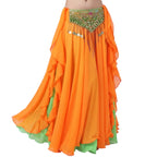 Two-Color Chiffon Belly Dance Skirt - Double Layer Ruffle