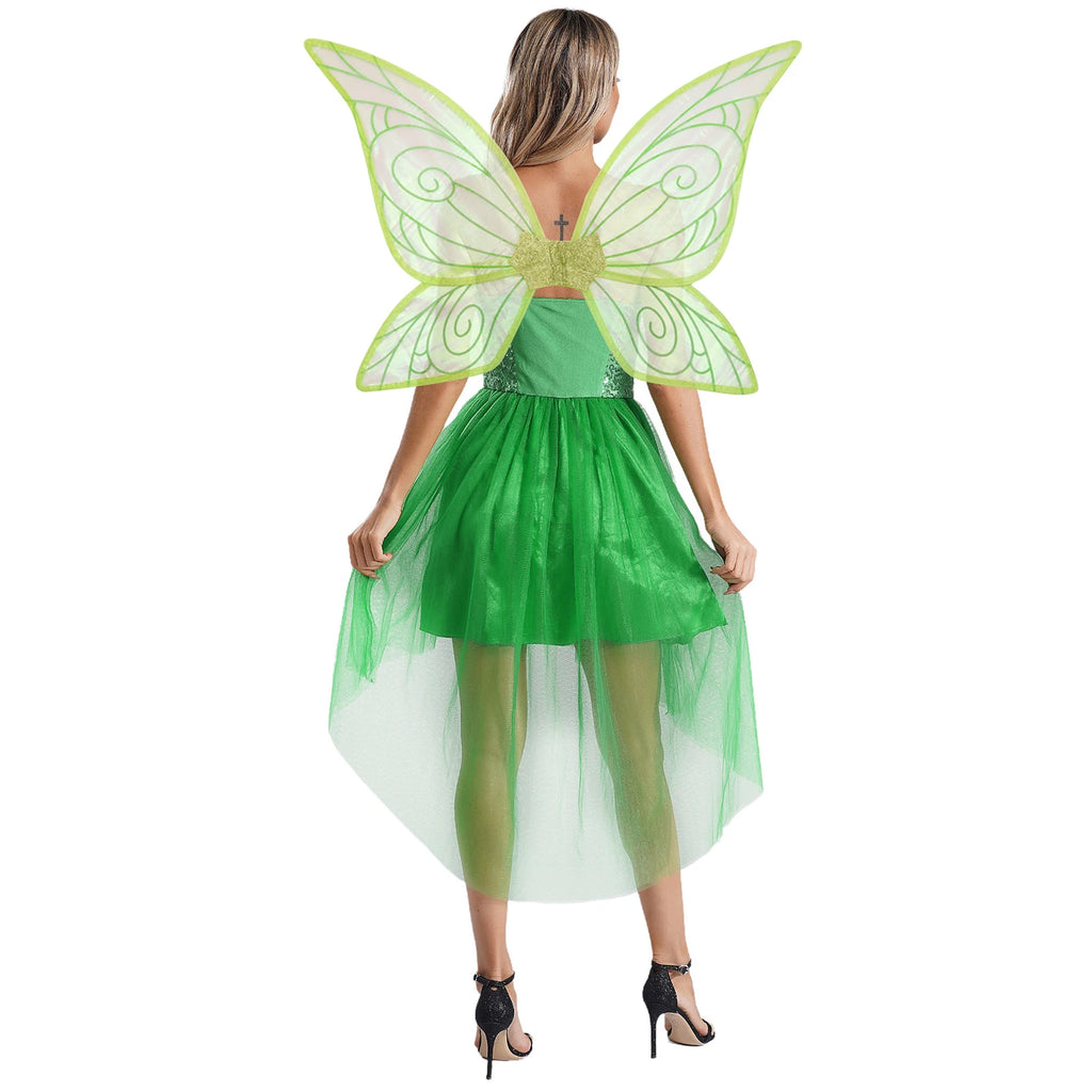 Fairy Costume Dress with Wings | Sequin Bodice | High-Low Tulle