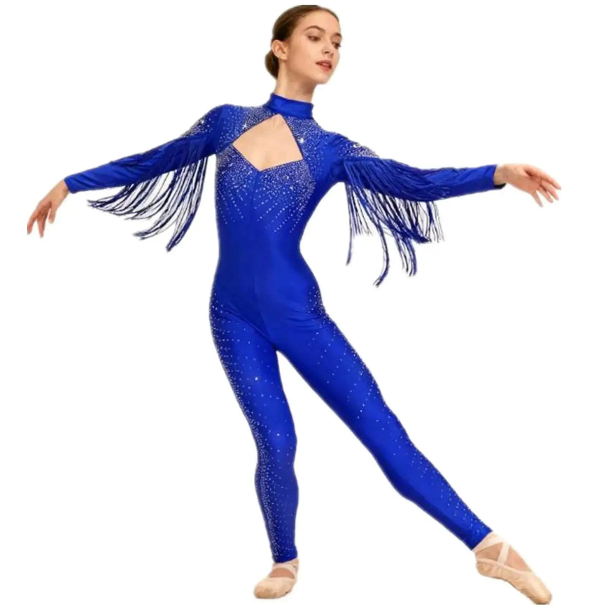 Starlight Rhinestone Tassel Performance Jumpsuit