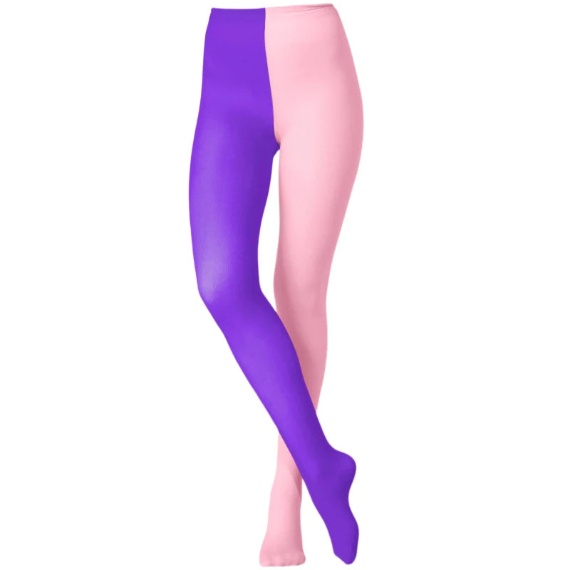 Two-Tone Colorblock Tights | Dopamine Colors | 27 Combos