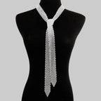 Rhinestone Fishnet Scarf - Sparkly Mesh Shawl Accessory