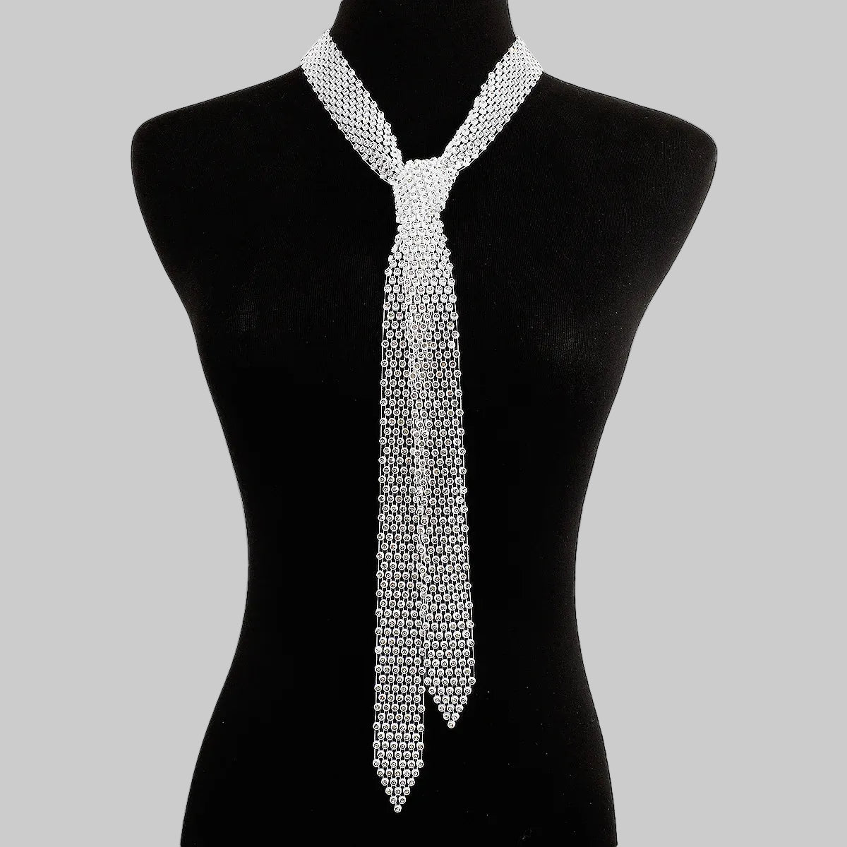 Rhinestone Fishnet Scarf - Sparkly Mesh Shawl Accessory