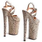 Leopard Glitter Platform Sandal Heel – 9 Inch Stage & Pole Dance