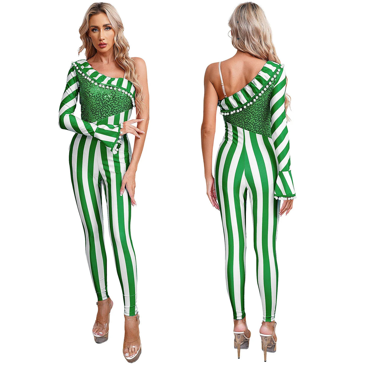 Candy Cane Jumpsuit | Christmas Stripes