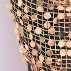 Dazzling Sequin Halter Top - Electra Chainmail Crop Top