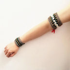 Tribal Belly Dance Arm & Wrist Set | Bronze Beads & Conch