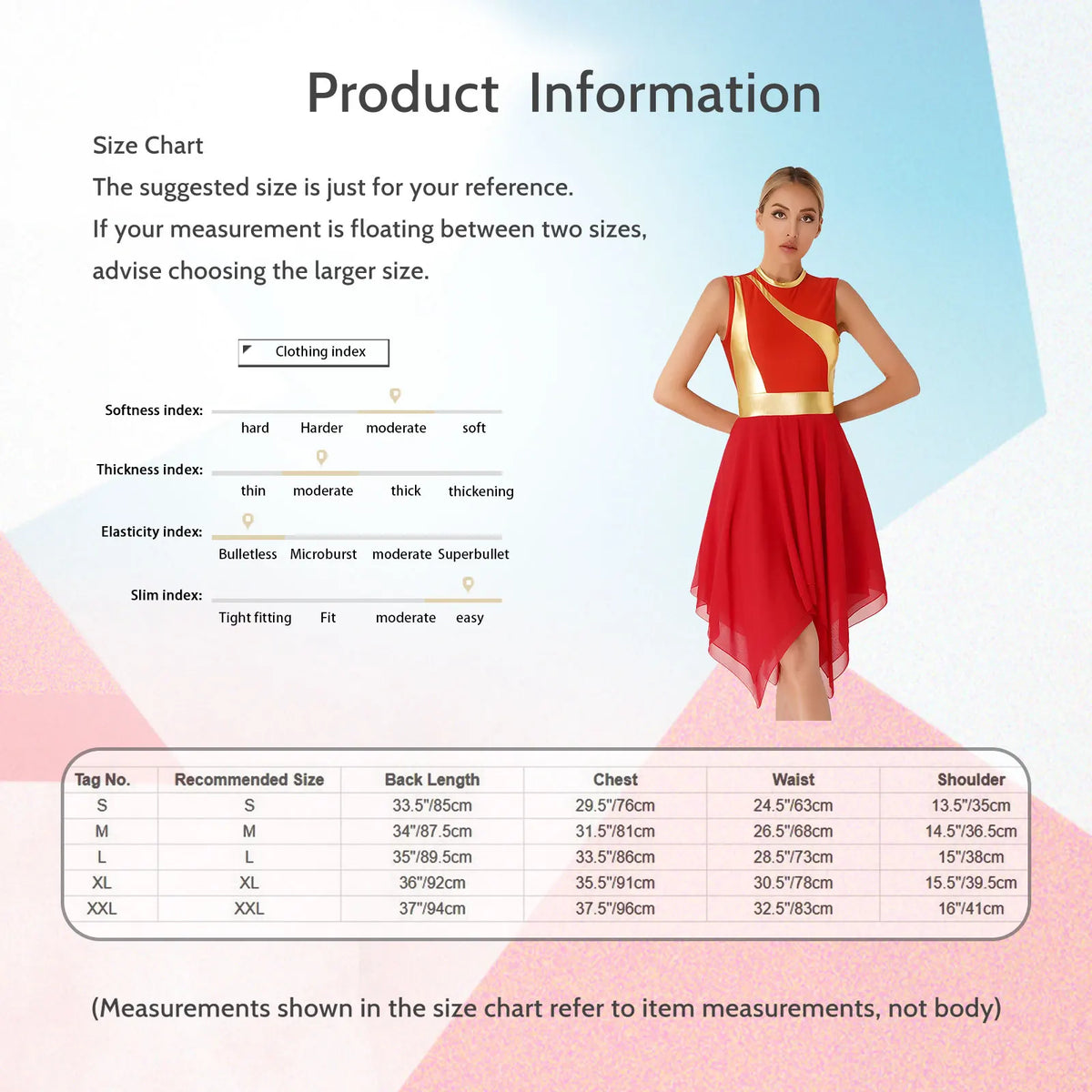 Lyrical Praise Dance Dress | Asymmetric Hem | Multi-Color