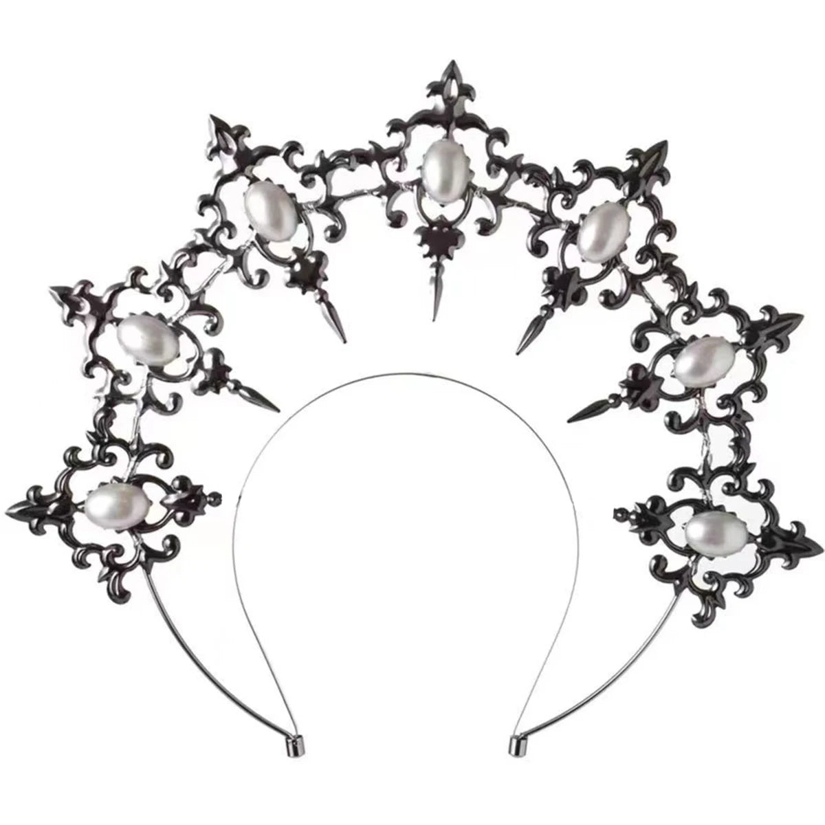 Regal Spiked Rhinestone Halo Headpiece