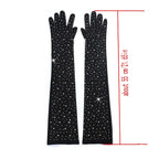 Mesh Opera Gloves | Rhinestone Sparkle