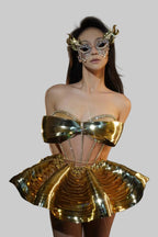 Shiny 2-Piece Rayon Skirt Set