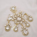 Oversized Rhinestone Dangle Earrings | 12×20.8cm