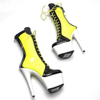 7-Inch Patent Ankle Boots - Lace-Up Dance Boots