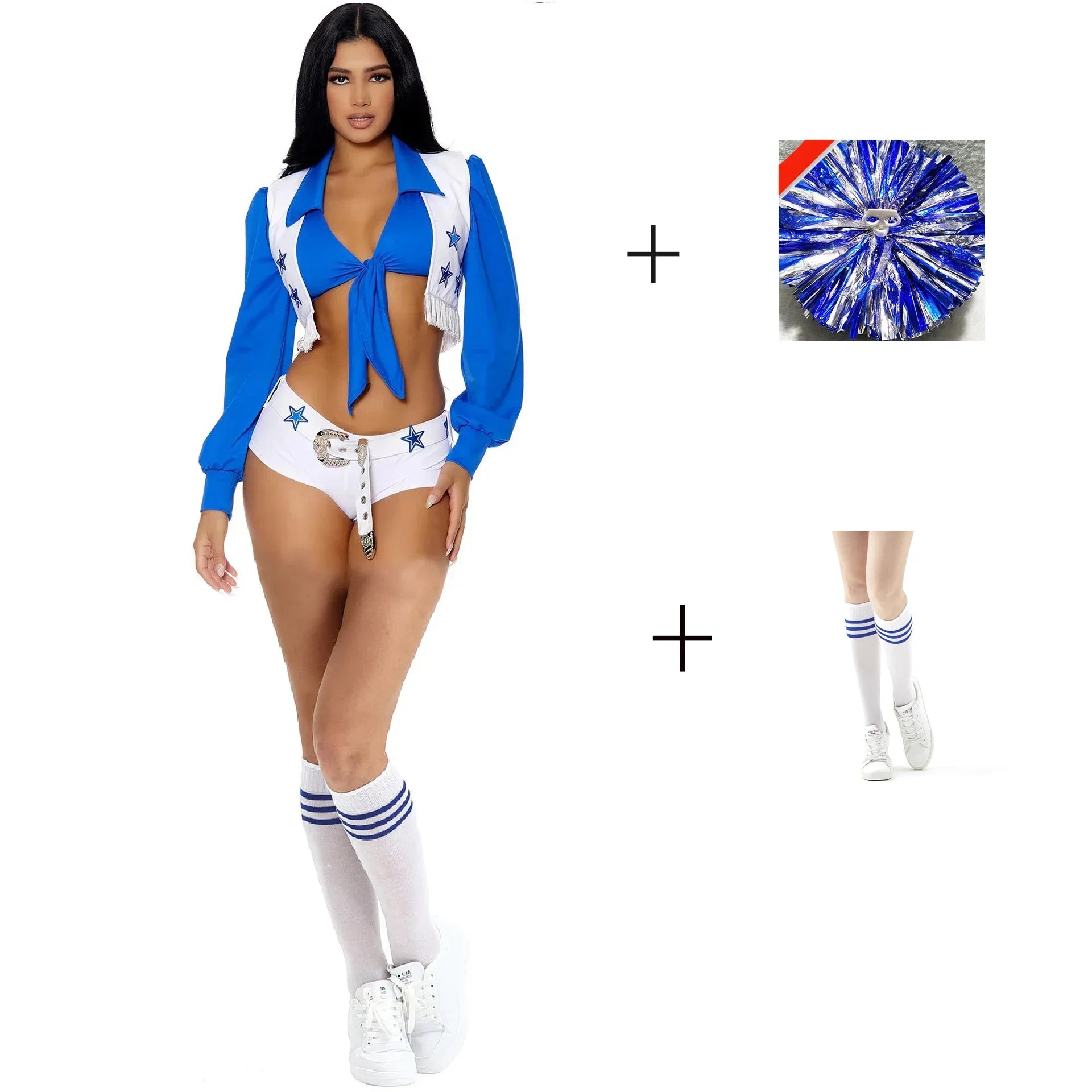Cowboys Cheerleader Costume | Full Set | Top, Shorts & Socks