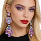 Rhinestone Water Drop Earrings | Clip or Pin