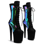 8-Inch Suede Ankle Boots - Black Platform Dance Boots