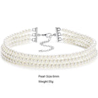 Pearl Collar Choker | Layered Rows | White