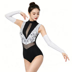 Spotlight Sequin Mock-Neck Leotard