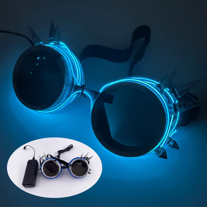 LED Light-Up Rave Glasses & Gloves | Cyberpunk Festival Eyewear