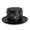 Steampunk Top Hat | Faux Leather | Deer Emblem