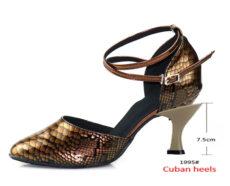 Latin Dance Heels | Rhinestone | Multi-Color
