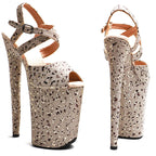Leopard Glitter Platform Sandal Heel – 9 Inch Stage & Pole Dance