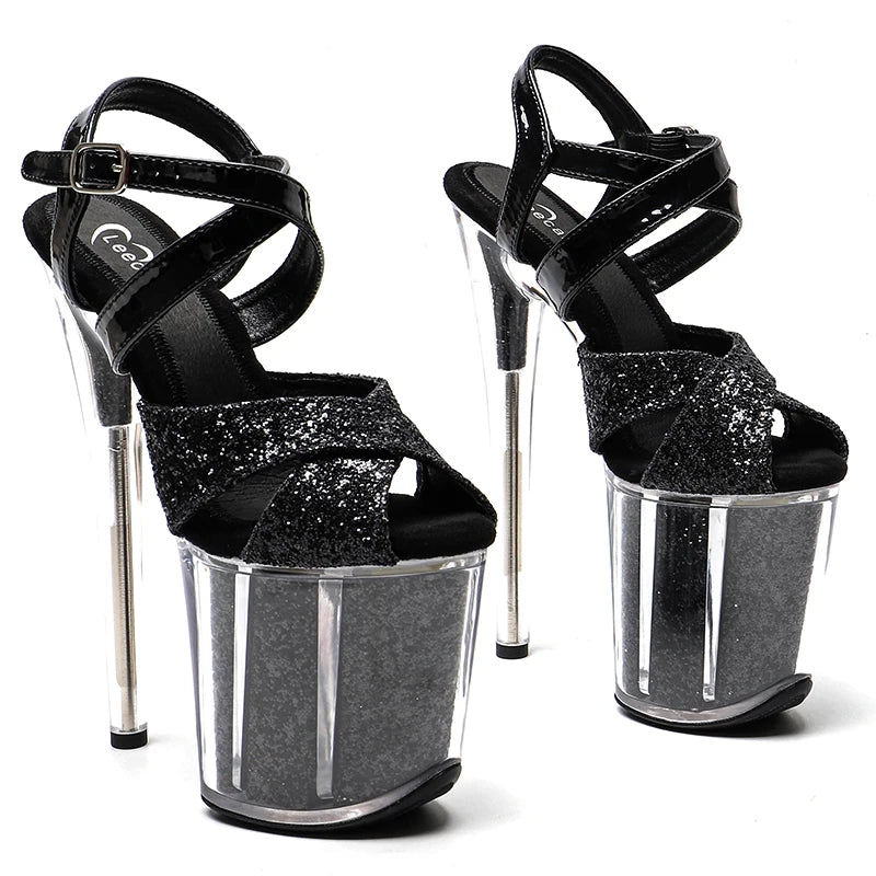 8-Inch Glitter Platform Sandals