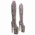 Leopard Print Thigh-High Boots - 23cm Pole Dance Heels