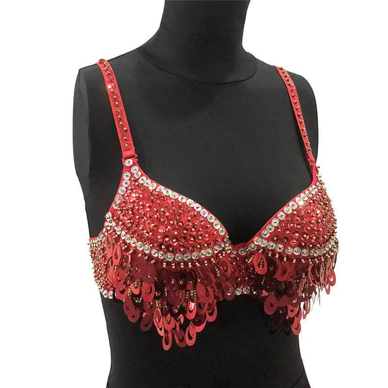Sequin Beaded Coin Fringe Bra Top | Belly Dance & Festival | 9 Colours