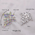 Gemstone Flower Cocktail Ring | Adjustable | 6.5cm