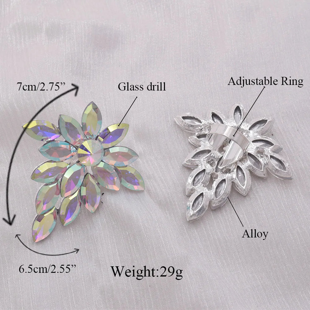 Gemstone Flower Cocktail Ring | Adjustable | 6.5cm