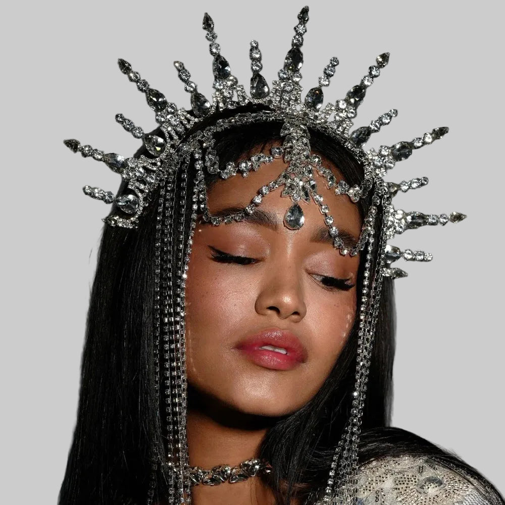 Rhinestone Copper Statement Headpiece
