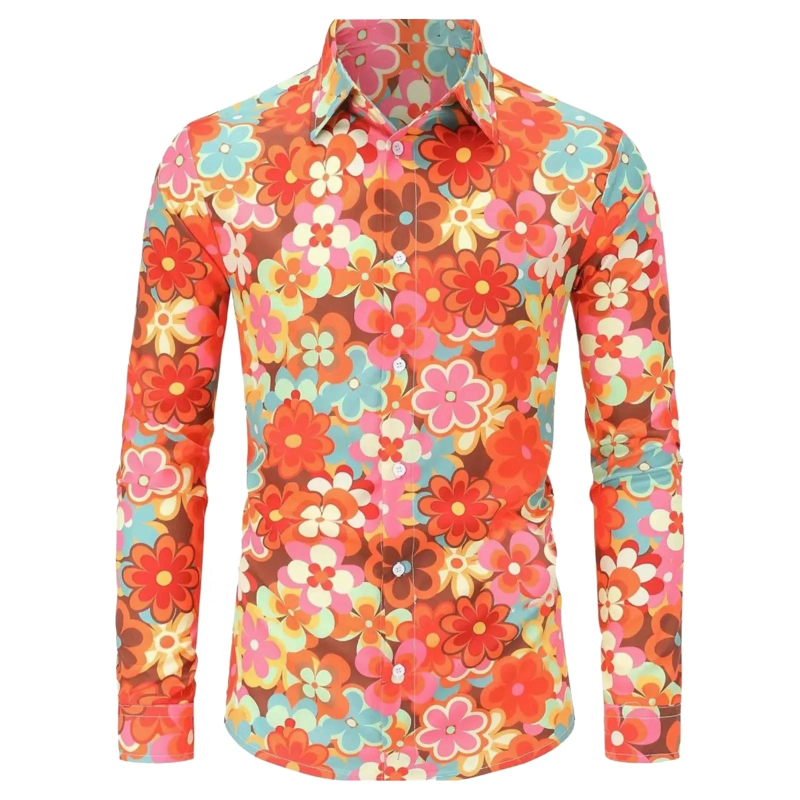 Men's Floral Disco Shirt | Long Sleeve | Button-Up