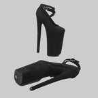 10-Inch Platform Pole Dance Heels - Suede Exotic Dancer Sandals
