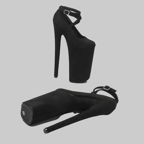 10-Inch Platform Pole Dance Heels - Suede Exotic Dancer Sandals