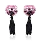 Sequin Heart Pasties with Tassels | Nipple Covers