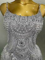Rhinestone Pearl Tassel Bodysuit | Stage & Party | S–XL