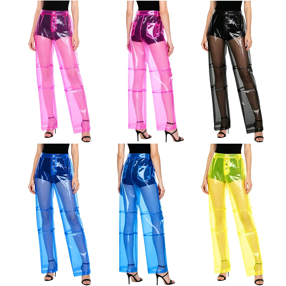 Transparent Trousers | Wide-Leg Color