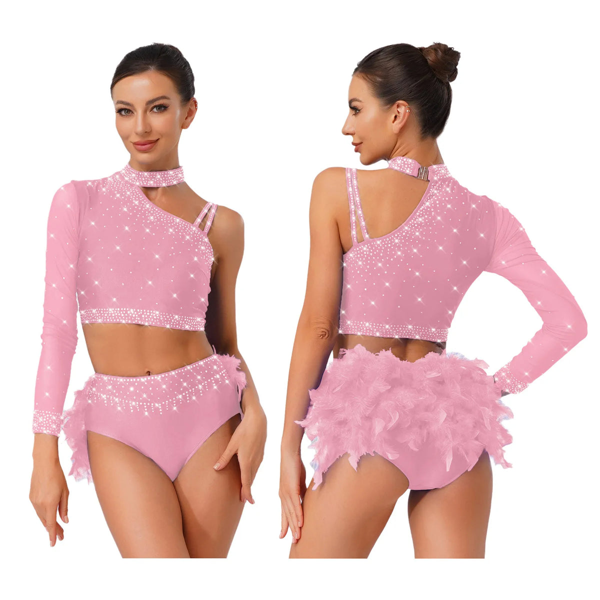 Latin Dance Set | Rhinestones & Faux Feathers