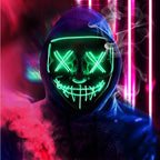 EL Wire Glow Purge Mask | 4 Flash Modes | 37 Styles | Rave & Festival