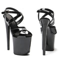 20CM Platform Sandals - Patent Finish Small Open Toe High Heel Pole Dance Shoes