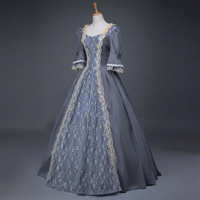 Lace Ball Gown | Victorian A-Line | Half Sleeve