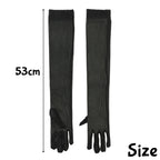 Sheer Black Opera Gloves | 53 cm