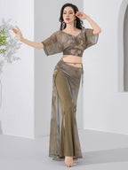 Belly Dance Practice Set | Batwing Top & Flare Pants