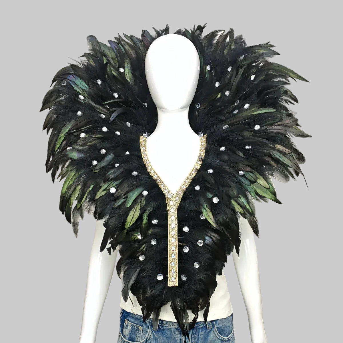 Feather Shawl - Stage Performance & Costume Accessory