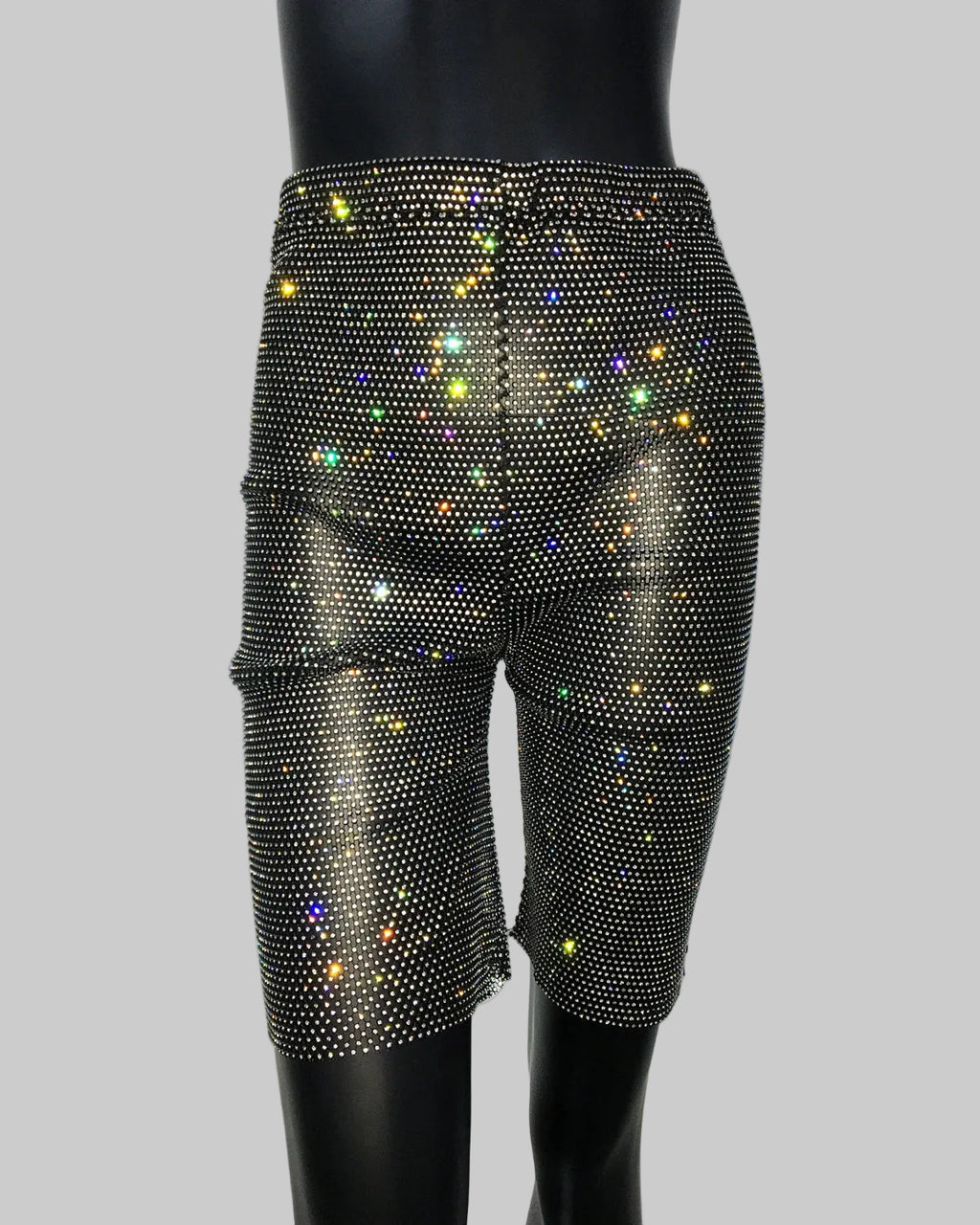 Rhinestone Fishnet Mesh High-Waisted Pants
