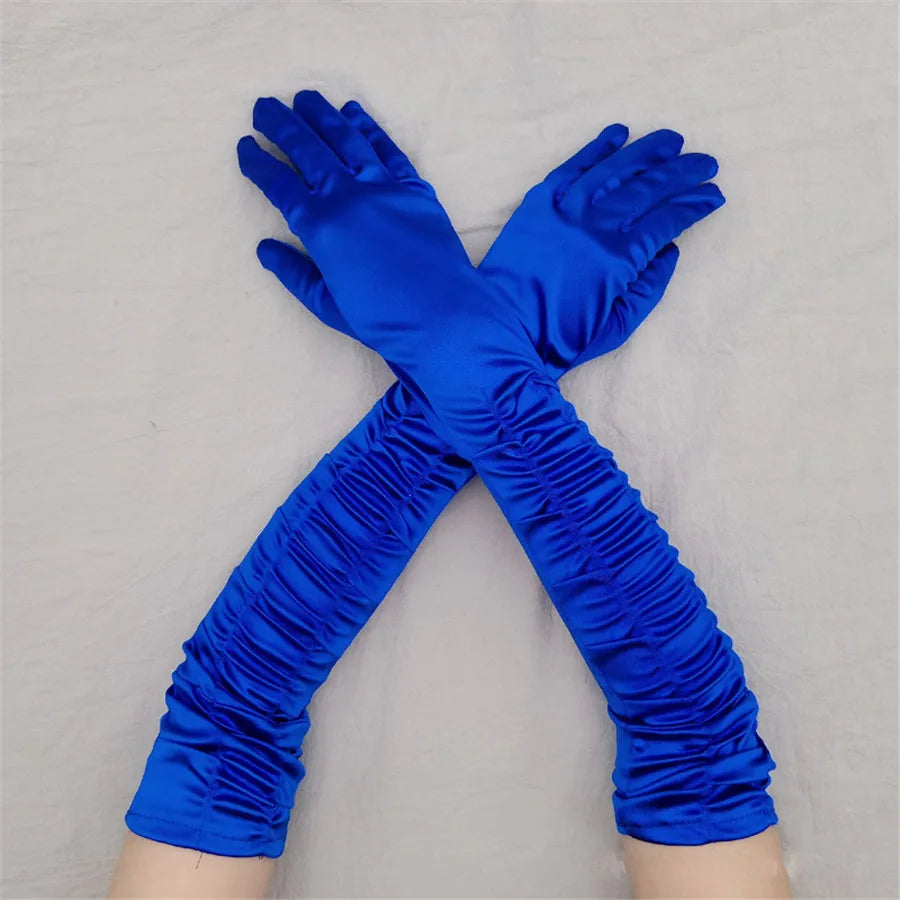Long Satin Opera Gloves - Dance & Performance Stretch Gloves