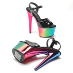 7-Inch Platform Heels with Ankle Strap - Patent Finish Sandals